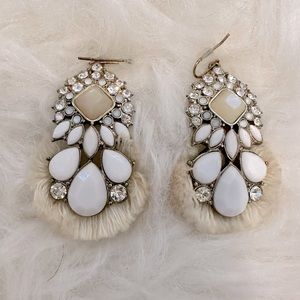 Banana Republic White Fringe Earrings